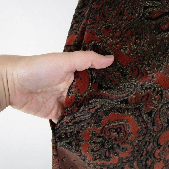 Vintage Marguerite Rubel San Francisco Velvet Jacquard Skirt Set Suit S - Picture 14 of 16